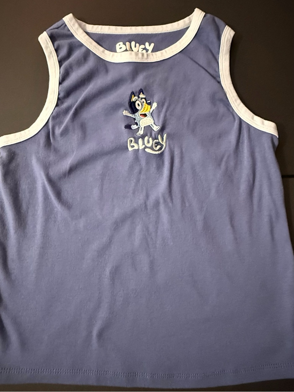 Target Bluey Crop Tank Top with White Trim